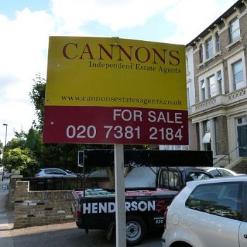 Landscape estate agent board - Cannons