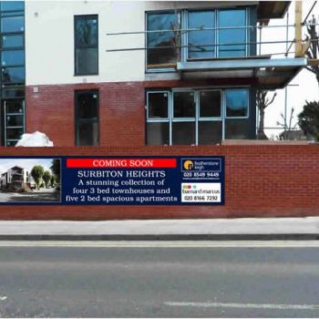 Banner showing joint agency size 30ft x 5ft fitted Richard