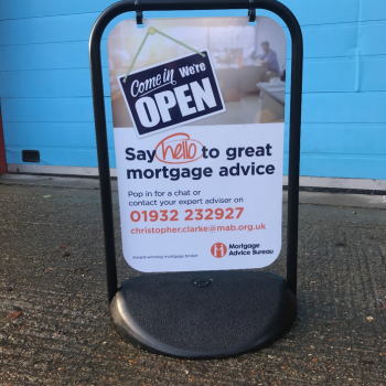 Mortgage Advice Bureau Pavement Swing Sign