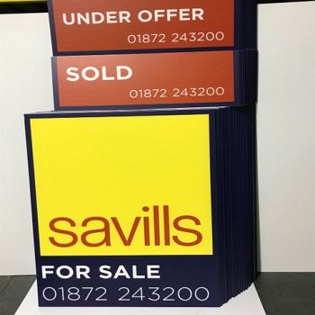 Estate Agent Boards and Slips  for Savile office Truro  Delivered to Agency Express TR14